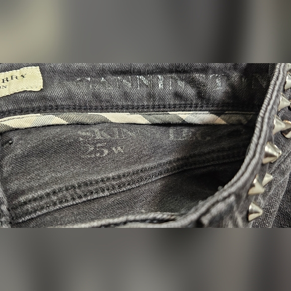 Burberry London Cannington Studded Women's Skinny Jeans Size 25 Charcoal Black - Picture 13 of 15